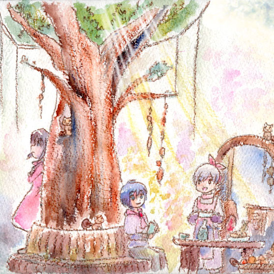 イラスト・大樹のある部屋